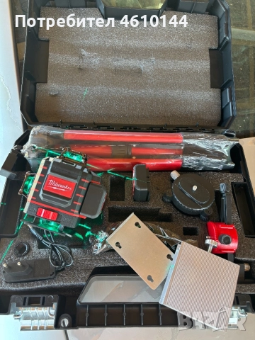 Чисто нов лазерен нивелир Милоки 360 градуса , снимка 3 - Измервателни инструменти - 52005534