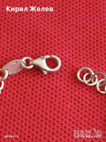Сребърно колие плетка тип Белчер елегантен стилен дизайн 52658, снимка 3 - Колиета, медальони, синджири - 53070573