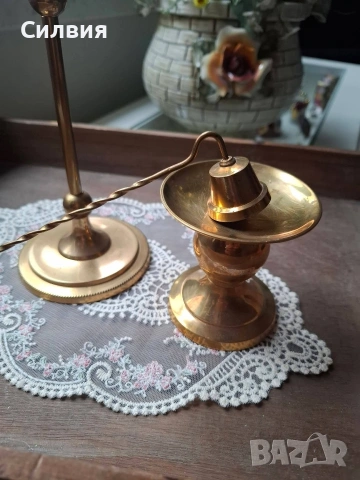 Лот свещници от месинг , снимка 2 - Антикварни и старинни предмети - 53754800