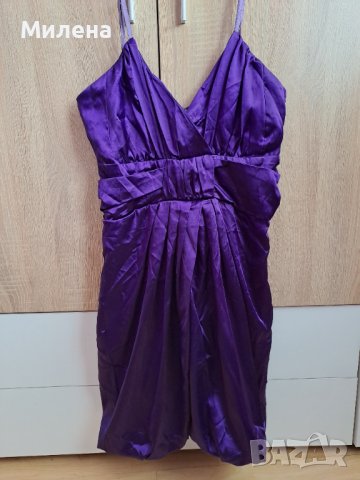 Къса лилава рокля Xs размер, снимка 5 - Рокли - 40735504