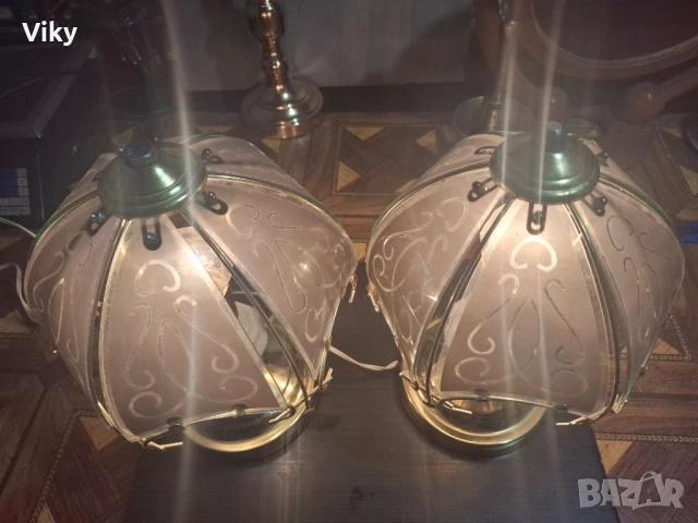 Порцеланови руски съветски нощни лампи вълшебни три позиционни витраж, снимка 8 - Настолни лампи - 51091322