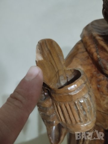 Стара дървена статуетка, снимка 3 - Други ценни предмети - 44231164