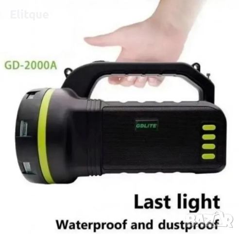 Преносима соларна станция (фенер) GDLITE GD-2000A + слънчев панел + 3 лампи, снимка 6 - Други стоки за дома - 52854158