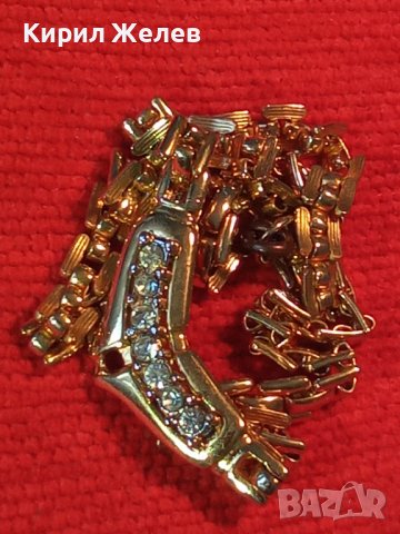 ПОЗЛАТЕНО БРОНЗОВО ВИНТИДЖ РЕТРО АРТ КОЛИЕ с ИНКРУСТИРАНИ ЦИРКОНИ 20497, снимка 13 - Колиета, медальони, синджири - 33846833