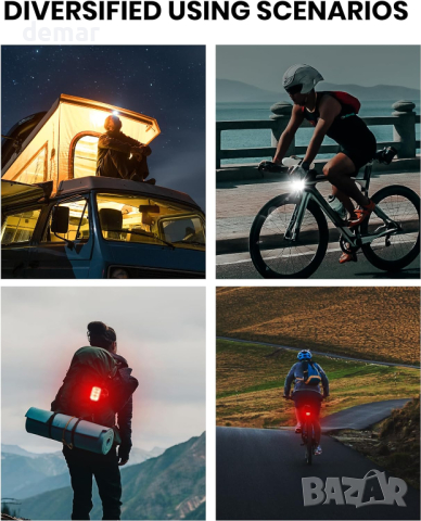 Велосипедни светлини Coicer за нощно каране, акумулаторни, супер ярки, снимка 7 - Аксесоари за велосипеди - 44651960