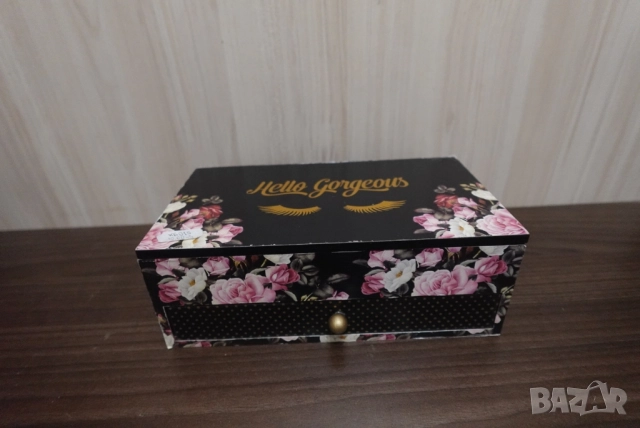 Кутия за бижута, Hello Gorgeous, дървена, 21,5 x 12 x 7,5 cm, снимка 1