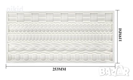 Перли плетка плетеница въже въжета силиконов молд форма фондан декор украса, снимка 5 - Форми - 41717748