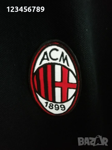 AC Milan Adidas 2XL памучна оригинална поло черна тениска Милан Supporters XXL, снимка 6 - Тениски - 53457841