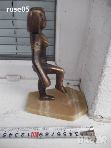 Статуетка "Жена от древен Египет" метална върху мрамор, снимка 7 - Други ценни предмети - 41323995