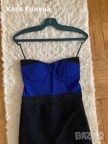 Нова синя мини рокля , снимка 2 - Рокли - 36010300