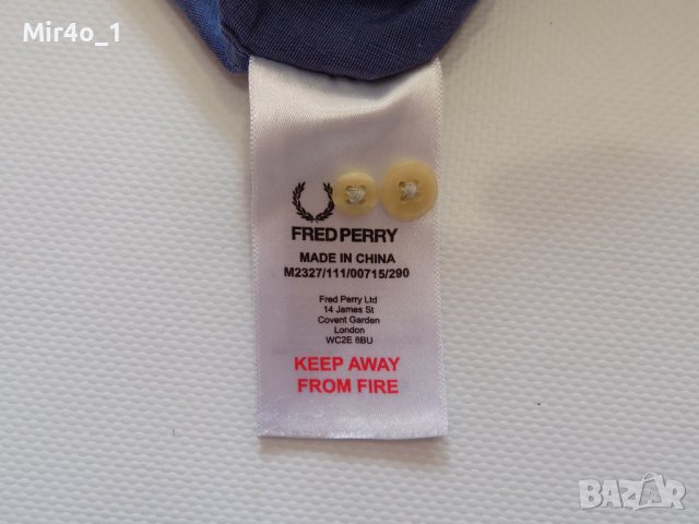 риза fred perry тениска блуза фанела потник яка оригинална мъжка S, снимка 5 - Ризи - 40551993