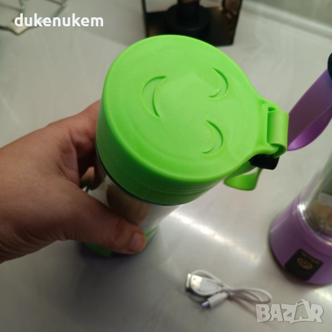 Преносим блендер за плодове и зеленчуци с вградена батерия, USB, снимка 8 - Миксери - 51962566