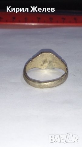 Старинен пръстен над стогодишен сачан с БУКВА Ц - 67071, снимка 5 - Антикварни и старинни предмети - 29011874