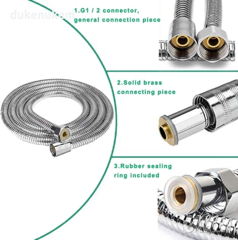 Душ слушалка с маркуч 1.5 м – високо налягане, пестяща вода, 3 режима, снимка 4 - Смесители - 53163612