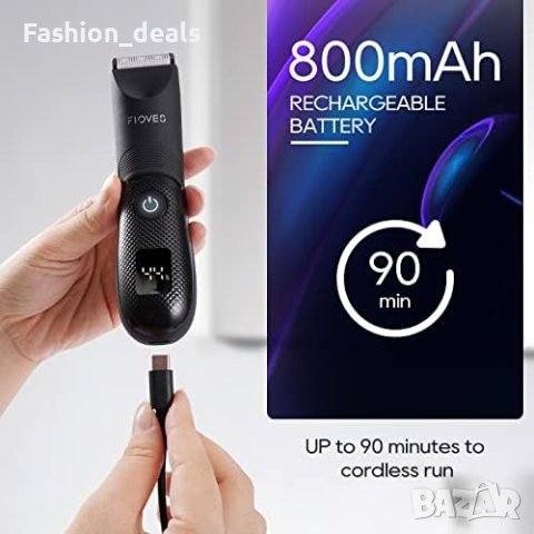 Нов Акумулаторен тример машинка за подстригване на коса брада за мъже/Led осветление, снимка 7 - Друга електроника - 41404350