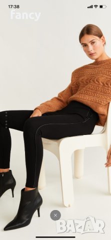 Черен клин Mango с кожени детайли, снимка 12 - Клинове - 33947119