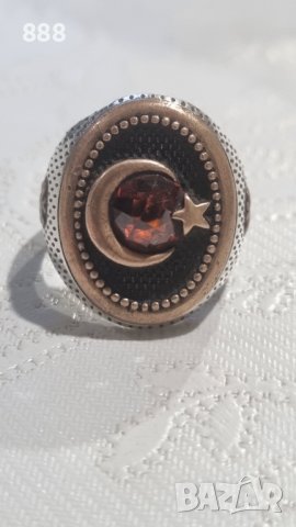 Турски сребърен пръстен 925 проба , снимка 2 - Пръстени - 44202531