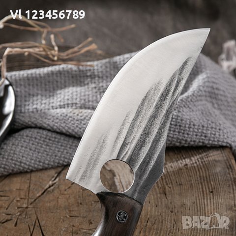 Ръчно кован нож 168х 270 , кожена кания, снимка 4 - Ножове - 42203396
