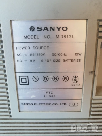Радиокасетофон SANYO M9813L, снимка 6 - Радиокасетофони, транзистори - 50560209