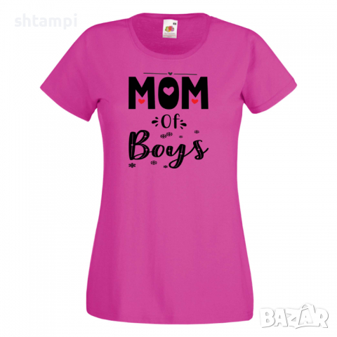 Дамска тениска Mom Of Boys,Празник на Майката,Подарък,Изненада,Рожден Ден, снимка 7 - Тениски - 36297075