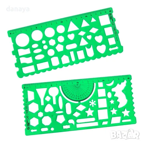 5072 Шаблон с геометрични фигури, 2 броя, снимка 5 - Ученически пособия, канцеларски материали - 46923315