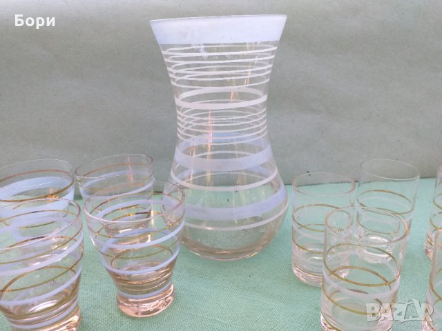 Български Сервиз от 1970г Гарафа и чаши, снимка 6 - Чаши - 34057206