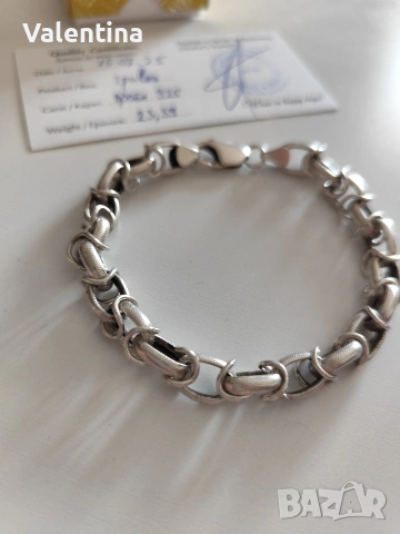 Масивна сребърна гривна , снимка 7 - Гривни - 53058642