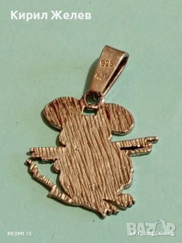 Винтидж сребърен медальон талисман МИКИ МАУС ювелирна изработка 38208, снимка 6 - Колиета, медальони, синджири - 52889717