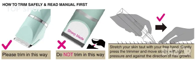 AREYZIN Водоустойчив тример за цялото тяло BG200, снимка 9 - Тримери - 48487847