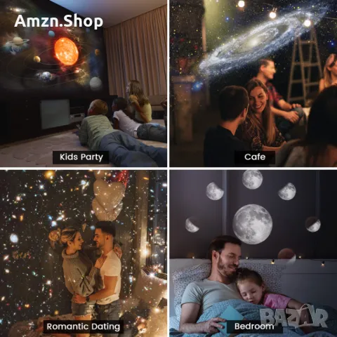Звезден проектор Fussion Planetarium планетариум звездно небе с 12 филмови диска, снимка 7 - Детски нощни лампи - 47499132