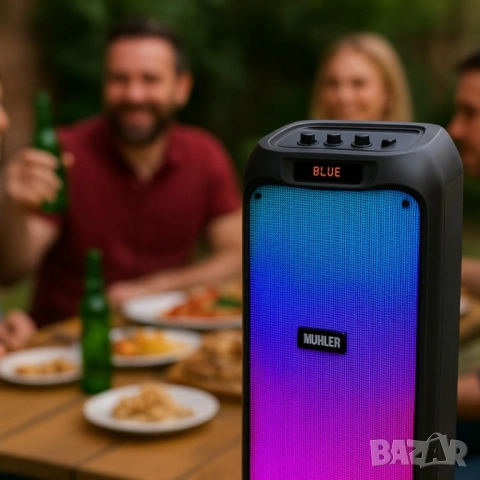 Активна тонколона Muhler MAX881R с два микрофона и дистанционно – мощен звук, снимка 2 - Тонколони - 52152817