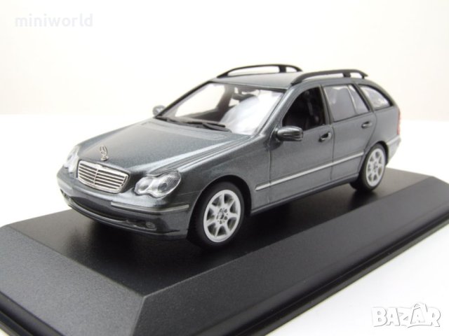 Mercedes C-Klasse T-Modell S203 Kombi 2001 - мащаб 1:43 Maxichamps моделът е нов в PVC дисплей-кейс, снимка 11 - Колекции - 40439228