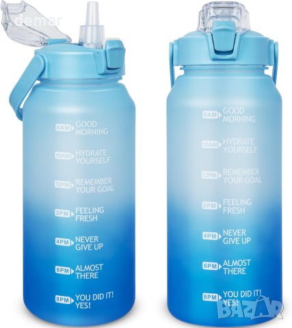 DEARRAY 2 литрова тританова спортна бутилка за вода със сламка, снимка 2 - Други стоки за дома - 42642945