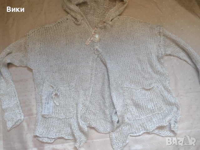 Ръчно плетена спорно елегантна лятна блуза с качулка , снимка 7 - Блузи с дълъг ръкав и пуловери - 41402452