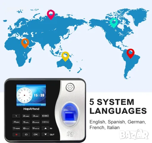 HapAttend Самостоятелна машина за присъствие, с 5 RFID карти, Н3, снимка 9 - Друга електроника - 48826813