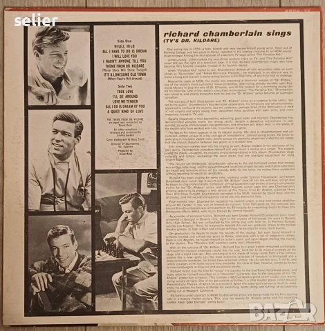 Richard Chamberlain ‎– Richard Chamberlain Sings Издание 🇺🇸 USA 1963г-Първа преса  Състояние на ви, снимка 2 - Грамофонни плочи - 53686216