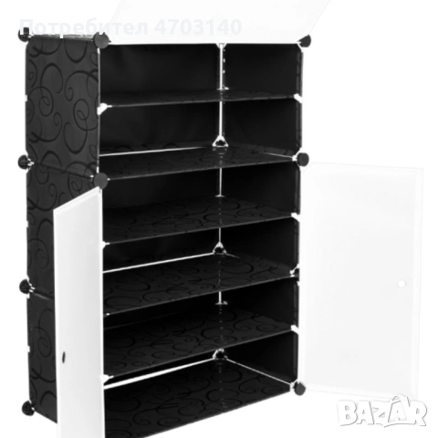 Черен модулен шкаф за обувки - функционалност и красив дизайн в едно, снимка 2 - Шкафове - 53343751