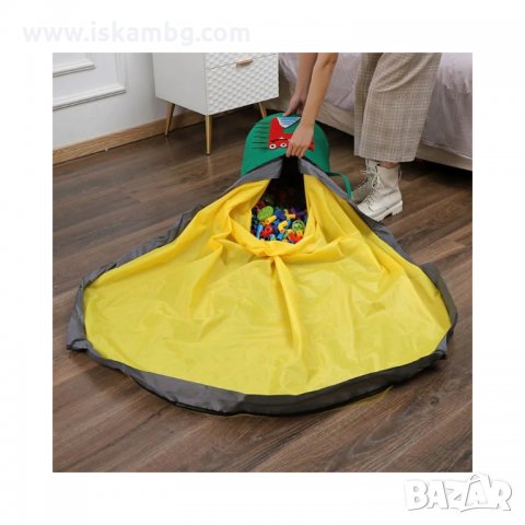 Кош за детски играчки с капак и постелка за играчки, зелен с Крокодил - код 3256 КРОКОДИЛ, снимка 2 - Други - 34505241