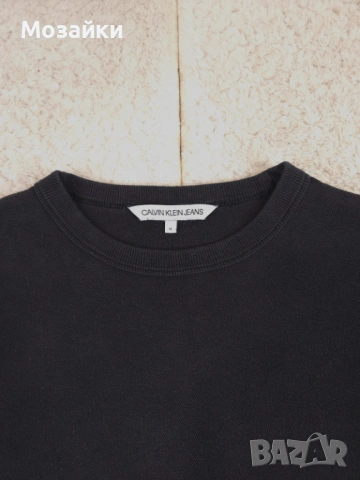 Мъжки суичър Calvin Klein Jeans Черен с лого patch Размер М, снимка 2 - Блузи - 53595715