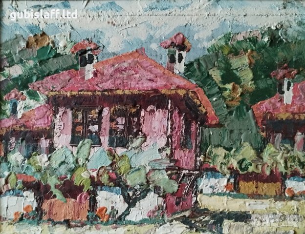 Картина, стара къща в Карлово, худ. Димитър Пачов - 3, снимка 2 - Картини - 42576354