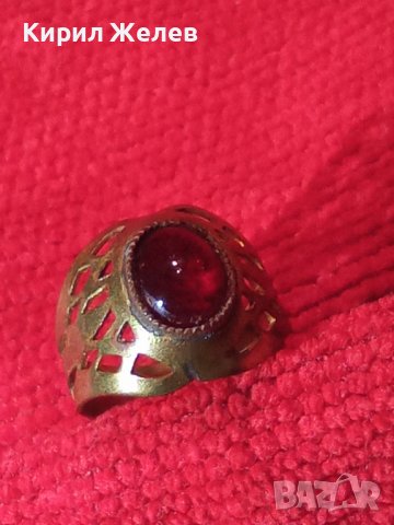 РЕТРО БРОНЗОВ ПРЪСТЕН с ЧЕРВЕН КАМЪК КАТАЛИН 10941
