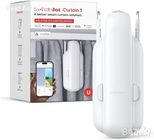 Смарт устройство за пердета и щори SwitchBot Curtain 3- корниз (U Rail)