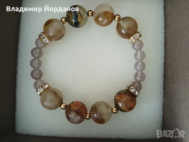 гривни и комплект с обеци ръчна изработка от естествени камъни, снимка 2 - Гривни - 49135222