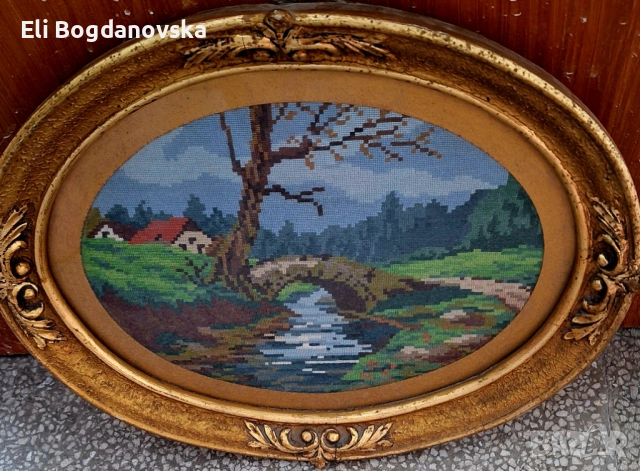 Два гоблена с рамки,ръчно шити, снимка 2 - Гоблени - 53576983