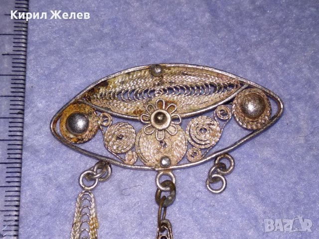 СТАРИННА ФИЛИГРАННА СРЕБЪРНА ВЪЗРОЖДЕНСКА БРОШКА РЪЧНА ИЗРАБОТКА 34412, снимка 9 - Антикварни и старинни предмети - 39507605