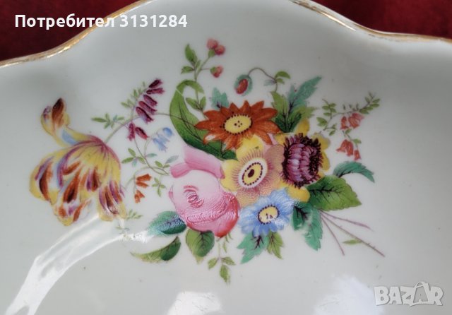 Барокова антикварна порцеланова чиния купа Англия, снимка 3 - Други ценни предмети - 41543696