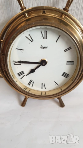 Стар месингов кварцов корабен часовник, снимка 2 - Антикварни и старинни предмети - 53866022