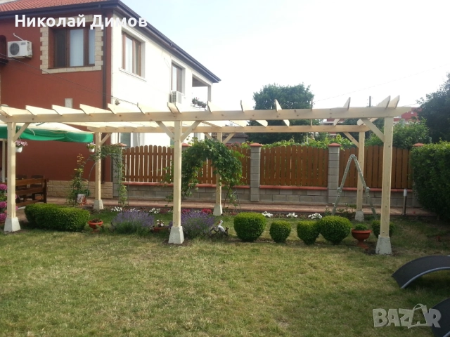 дървена пергола, снимка 2 - Градински мебели, декорация  - 52466972
