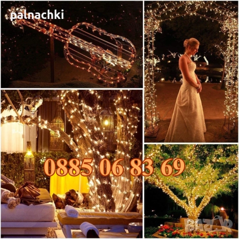 Коледни лампички 20 метра на макара, жълта светлина, водоустойчиви, снимка 2 - Декорация за дома - 52327374