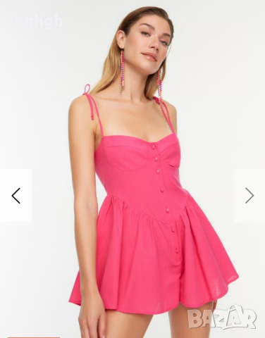  Нов Ленен дамски гащеризон Trendyol, снимка 10 - Гащеризони - 44553387